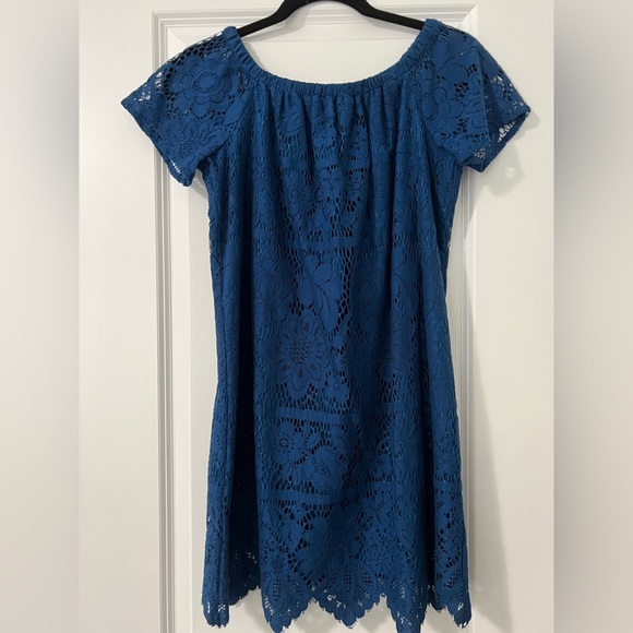 NWT LOFT Blue Lace Dress (XXSP) - Picture 2 of 4